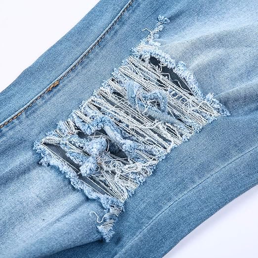 Women Skinny Ripped Jeans Stretch Distressed Destroyed Denim Pants